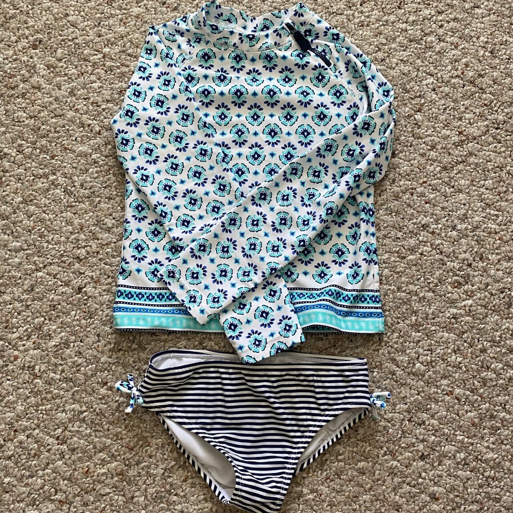 Girls Long Sleeve Swimsuit Rash Gaurd